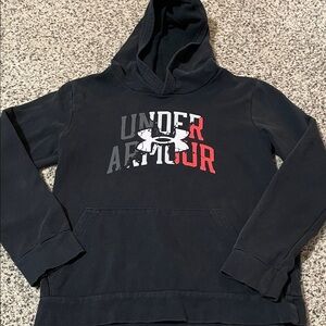 Under Armour Men's Black and Red Hoodie boys youth large